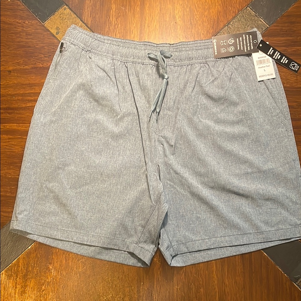 Burnside Hybrid Series Sunday Shorts. Heather Teal, Size. NWT.